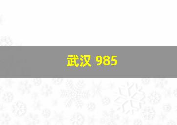 武汉 985